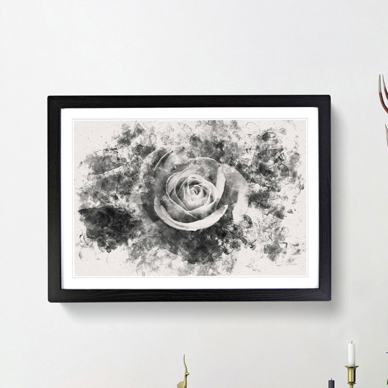 Rose Rodion Kutsaev - Picture Frame Painting Print, 24cm H x 33cm W x 2cm D, Black Framed