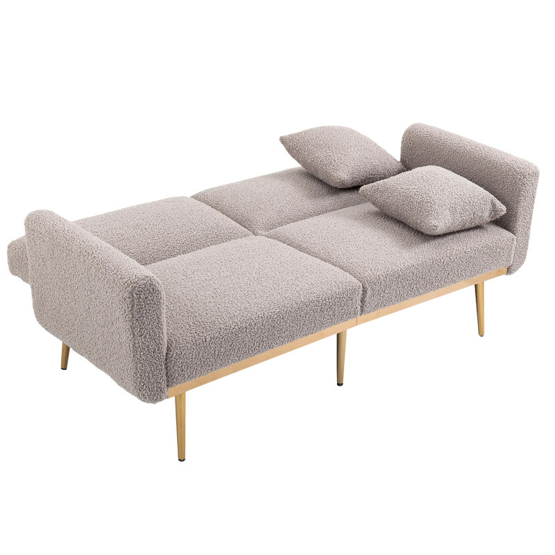 Adalaide 2 Seater Velvet Sofa Bed, Grey
