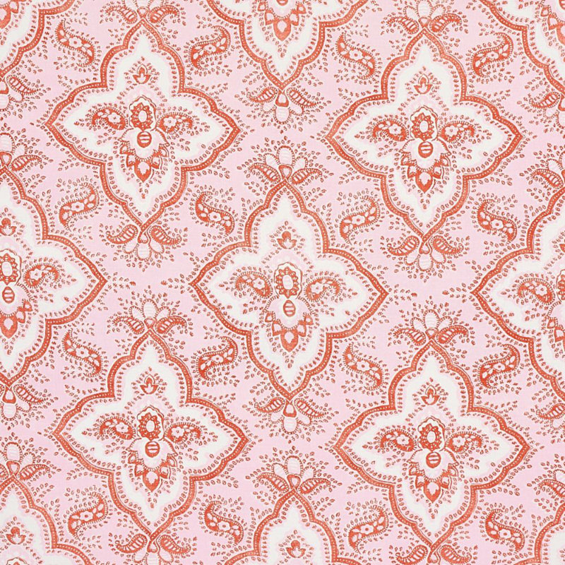 Amalia Medallion Handmade Print Fabric, Pink