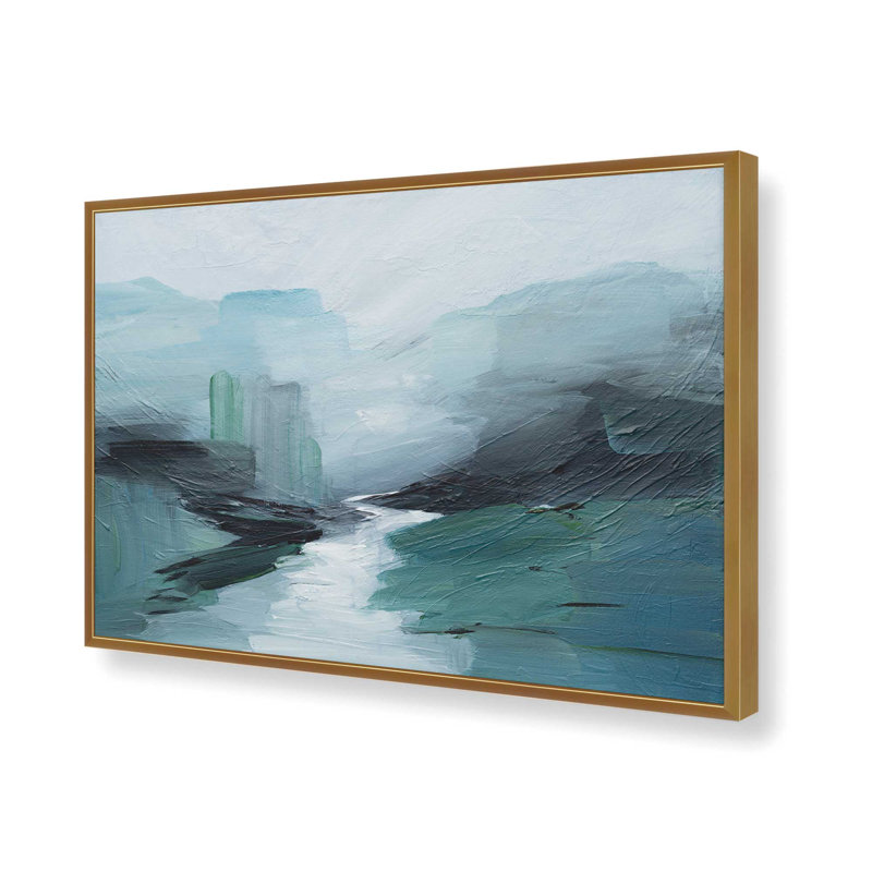 «Where the Water plombs II», reproduction dans un cadre doré poli