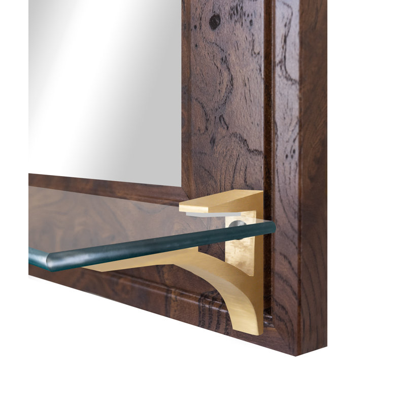 Miroir Kridia, H 25,5 po x l 21,5 po, Dashboard Burl/Brass, Verticale