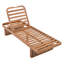 Méridienne d'extérieur - Design en bois d'acacia et en rotin PE avec coussin blanc
