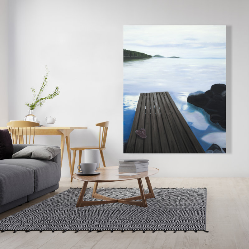 Evening on the Dock - Marine Mountains Canvas Home Decor
