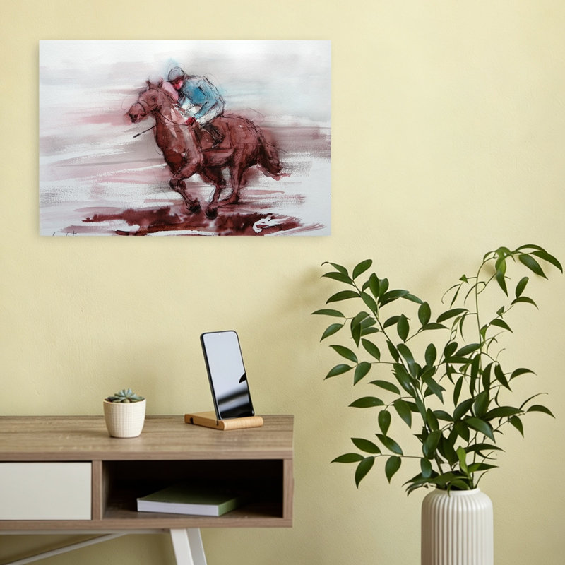 Art contemporain cheval galopant au galop