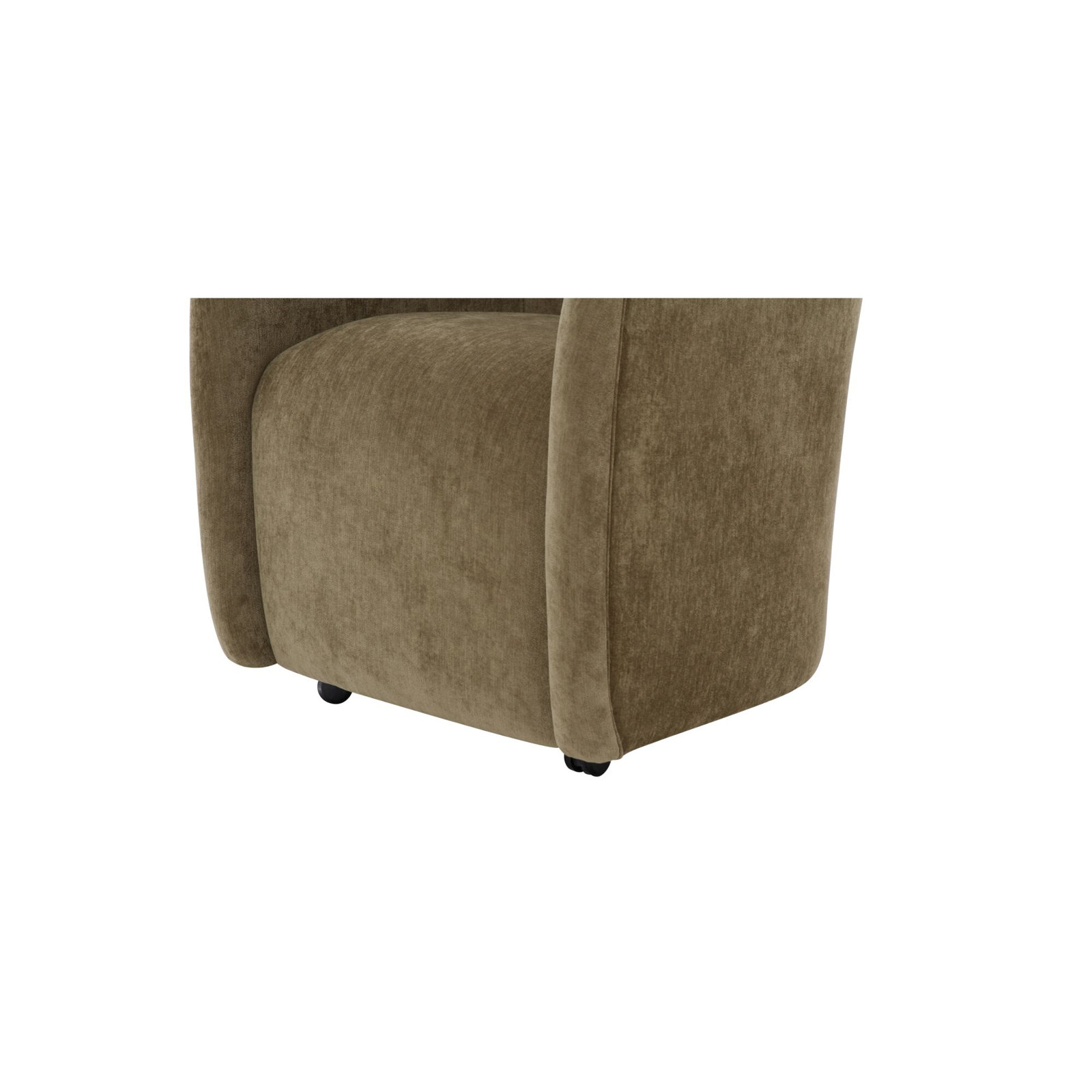 Denice Rolling Dining Arm Chair, Green Polyester