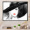 «Blanc and White Fashionista Woman Portrait», reproduction d'art sur toile