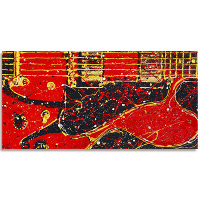 Studio Series - Red Guitar - Gallery-Wrapped Canvas - Haner Collection