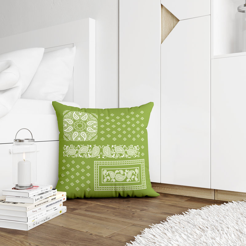 Housse et insert de coussin décoratif en polyester, L 15 po x H 15 po, Chartreuse