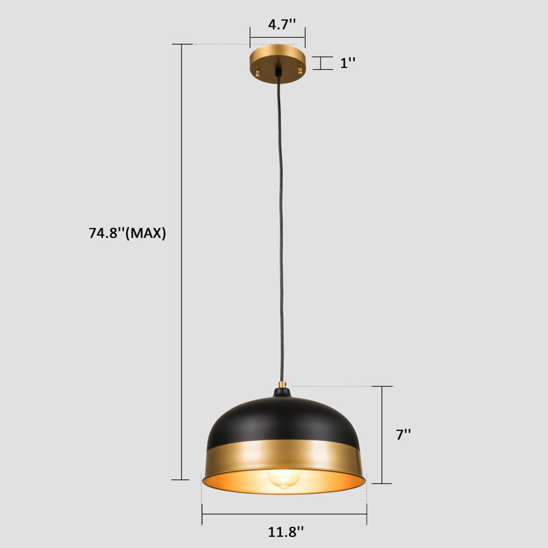 Luminaire suspendu en dome à 1 lumière