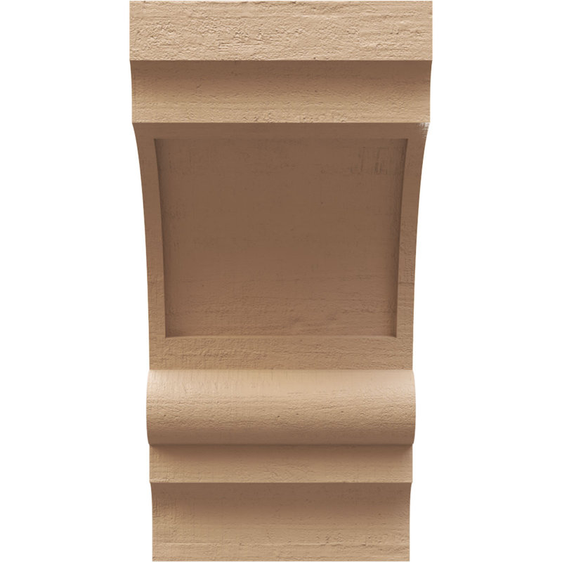 6"W x 6"D x 12"H Diane Rough Cedar Woodgrain TimberThane Corbel, Primed Tan, 12" H x 6" W x 6" D