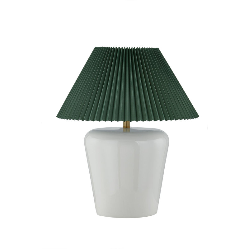 Lampe de table 23,5 "avec abat-jour en lin Junie, blanc