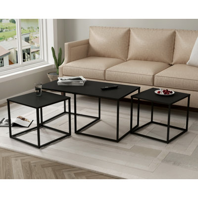 Elenna Metal Coffee Table With Nest Of 2 Tables