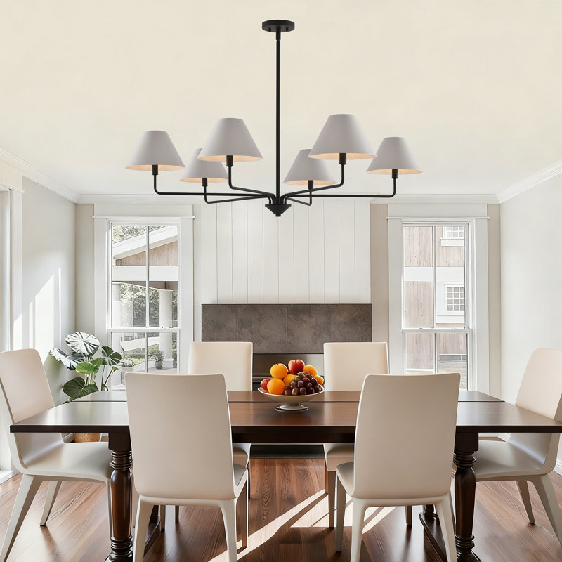 6-Light Chandelier, Noir mat