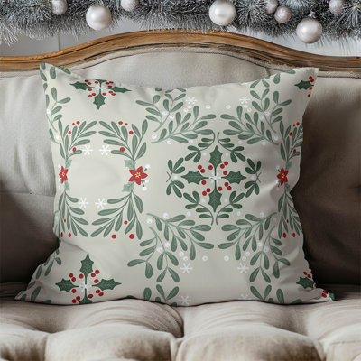 Winter Mistletoe Seasonal Indoor Throw Pillow