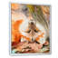 Renard roux couché dans des feuilles tombées près d'un tronc d'arbre I - reproduction sur toile-67348155-67348159