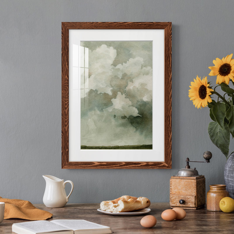 Coming Rain I - Peinture encadrée, H 37,5 po x l 27,5 po x P 1 po, Encadrement brun
