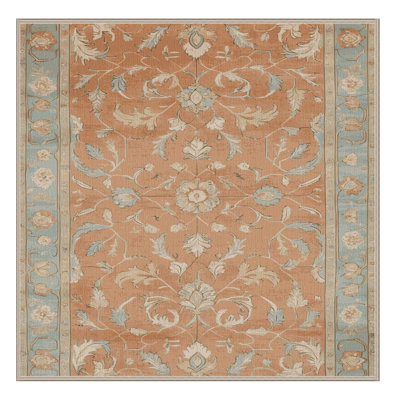 Tapis brun Tabriz lavable à la machine