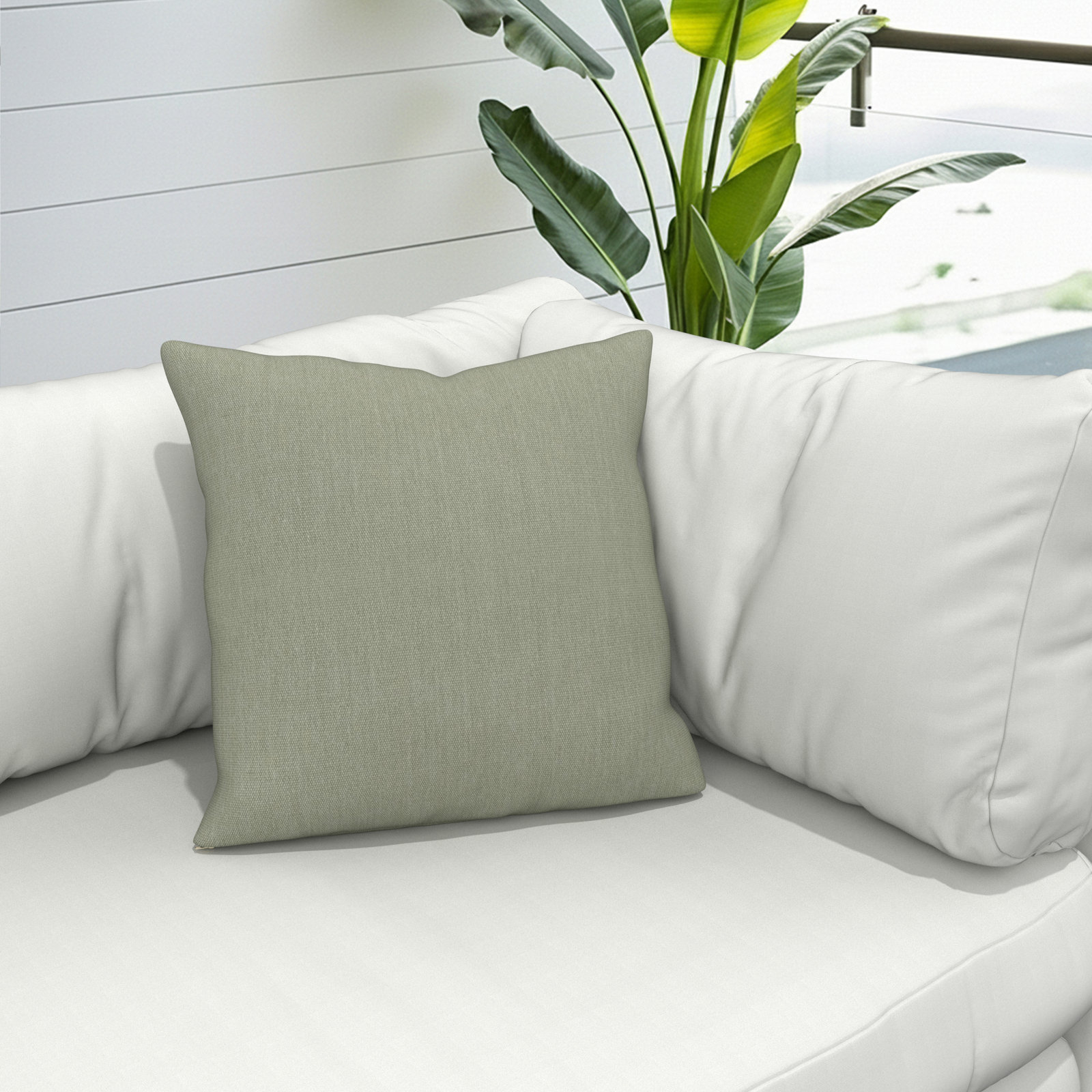 Lani Sunbrella Outdoor/Indoor Pillow, Canvas Seasalt