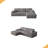 114.5'Modern Corduroy Modular Foam Sofa, Recliner Seat Reversible Sofa, 2-In-1 Sofa With Recliner And L-Shaped Sofa Combination With Three Cushion Neck Pillow Combination And Two Throw Pillows-1340116639