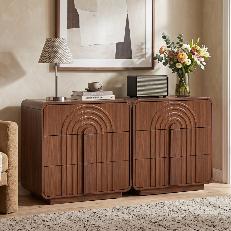 Tables de bout avec rangement, Noyer