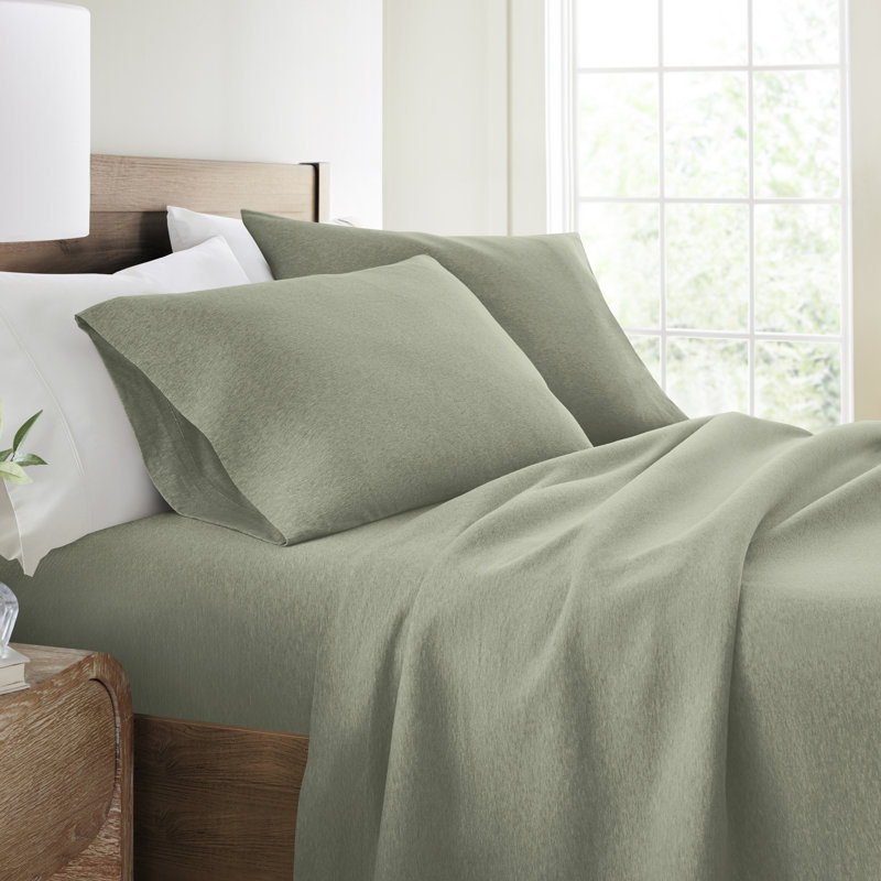 Ensemble de draps en jersey 4 pièces 100% coton, Ensemble de draps pour lit double + un drap-housse, ISE