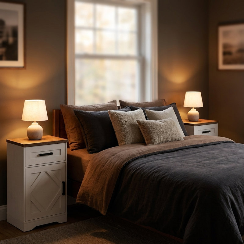 Ensemble de tables de bout Glenford, Blanc