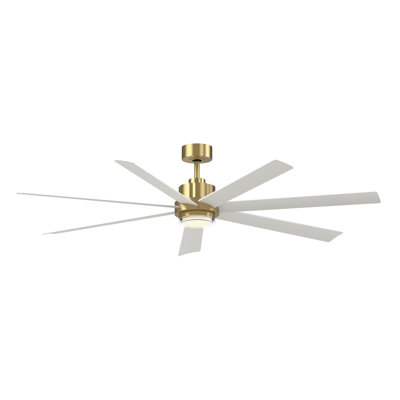 Ventilateur de plafond intelligent d'intérieur / extérieur Pendry 72 pouces avec ensemble de lumières CCT Select - blanc mat avec pales blanc mat