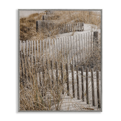 Snaking Beach Fence Giclee Art by LSR Design Studio