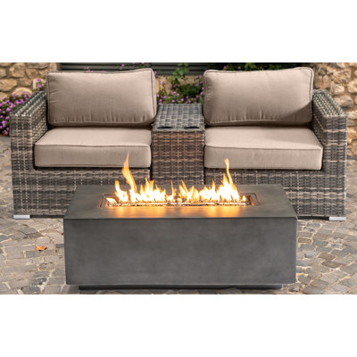Dustie Fully Assembled 2 Person Seating Group With Firepit And Sunbrella Cushions