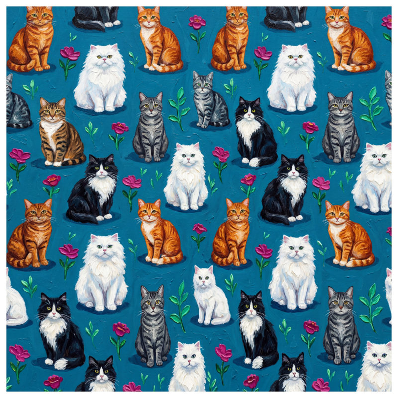 Divers housses de couette chats et fleurs, Twin