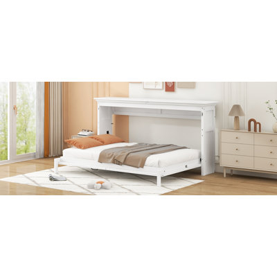 Lit escamotable simple, peut être plié dans une armoire, blanc