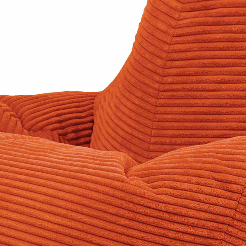 Bean Bag Bazaar Dalton Corduroy Recliner Bean Bag, Orange