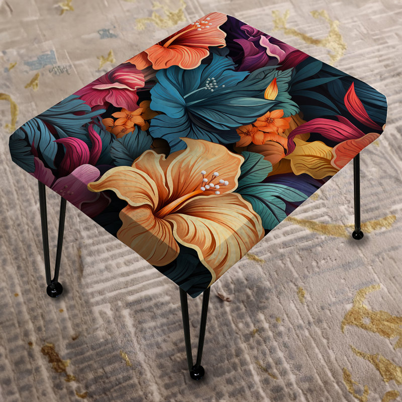 Ethereal Tropics Tropical Pattern - Tropical Rectangle Ottoman