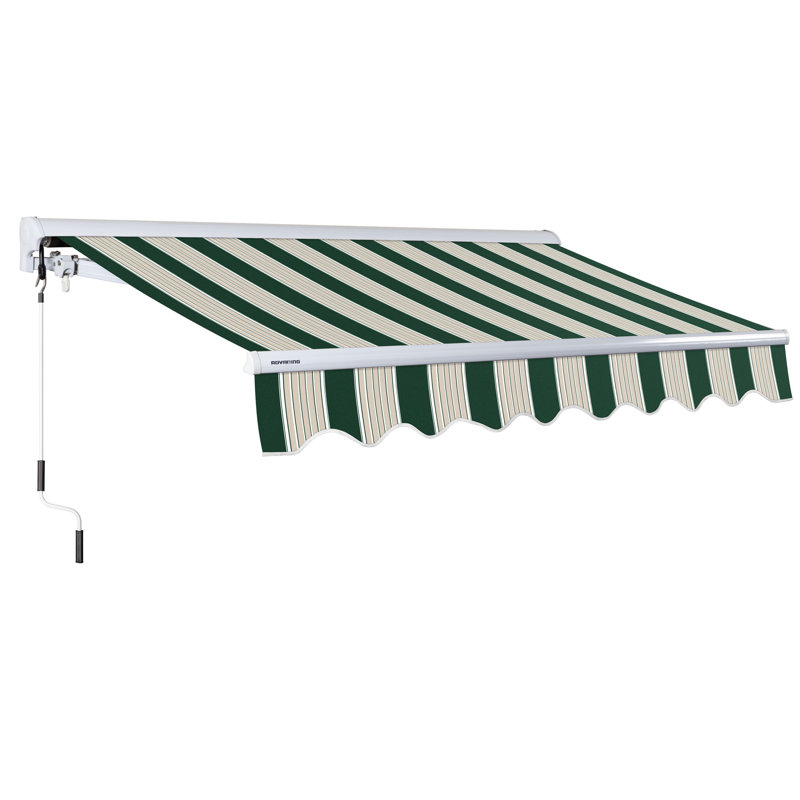 Advaning 12'x10' Manual Patio Retractable Awning, 10.5' H x 11.8' W x 9.10' D, Black