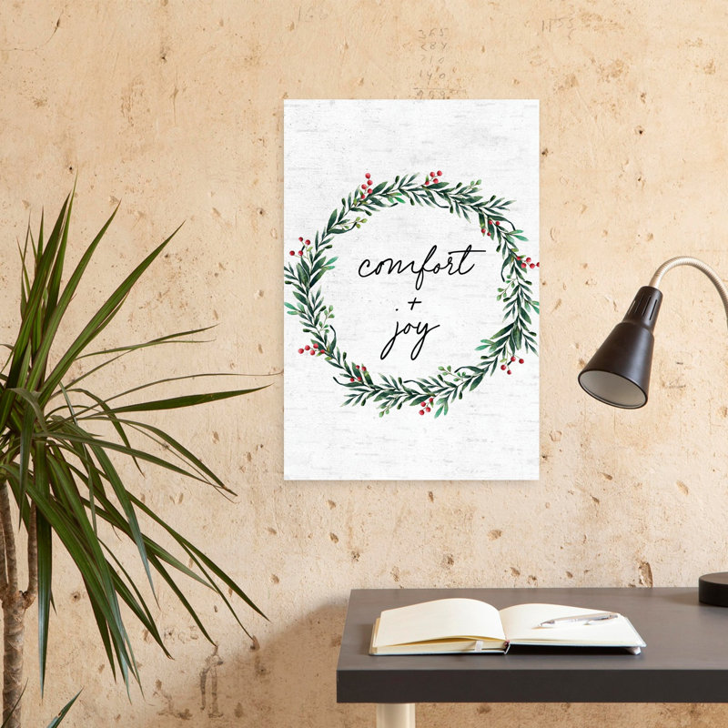 Comfort Comfort Wreath, art contemporain, H 24 po x l 16 po