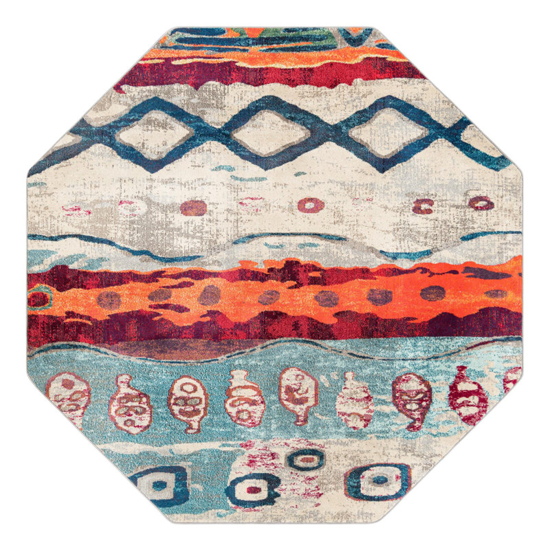 Washable Indoor Rug, Octagon 7'10" x 7'10"