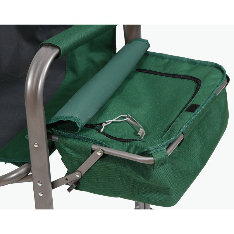Green Outdoor Director's Chair with Cooler, Side Table & Cup Holder