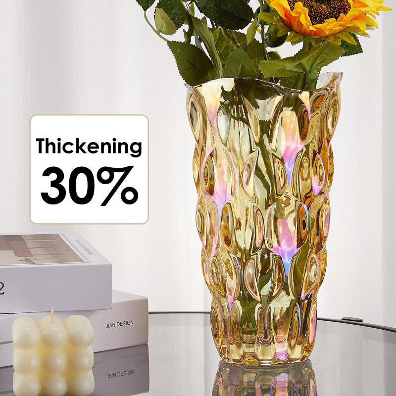 Cacie Glass Table Vase, Gold