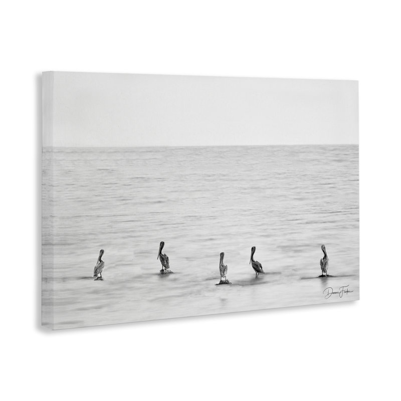 «Pelicans on Shore», art mural par Dennis Frates, H 16 po x l 24 po