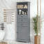 Grande armoire de rangement avec 3 tiroirs et tablettes réglables pour salle de bain, bureau, bureau et intérieur, panneau de fibres à densité moyenne avec finition peinte-517065668