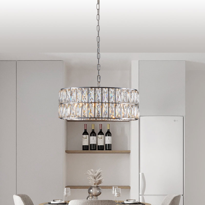 Luminaire suspendu moderne en cristal 20 po