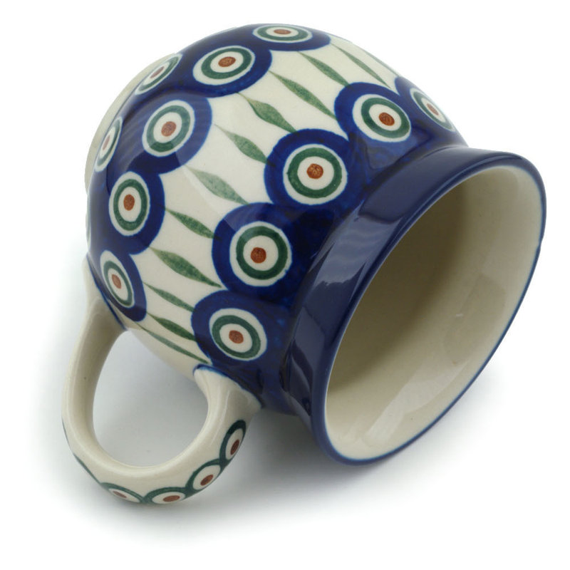 Grande tasse à bulles en grès 12 oz - Feuilles de paon