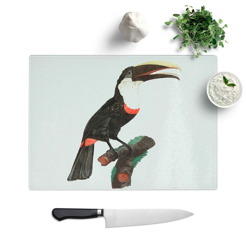 Tempered Glass Toco Toucan by Jacques Barraband Cutting Board, 39 cm W x 28.5 cm L