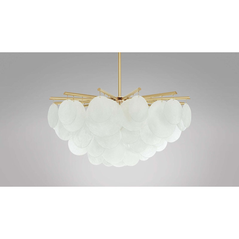 Nimbus 6 - Light Chandelier, Satin Brass