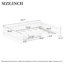 Lit plateforme en bois pleine grandeur avec garde-corps et tablettes de rangement pour enfants - bois de pin massif, robuste, sans sommier, blanc-1580051294-1580051295