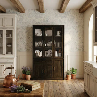 79.9" H 6-Door China Cabinet With Drawers