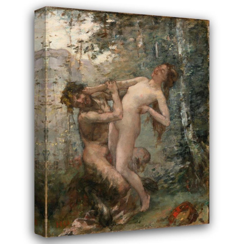 «Satyr and Bacchante» par Henri Gervex - Art mural sur toile tendue avec châssis, H 40 po x l 28 po