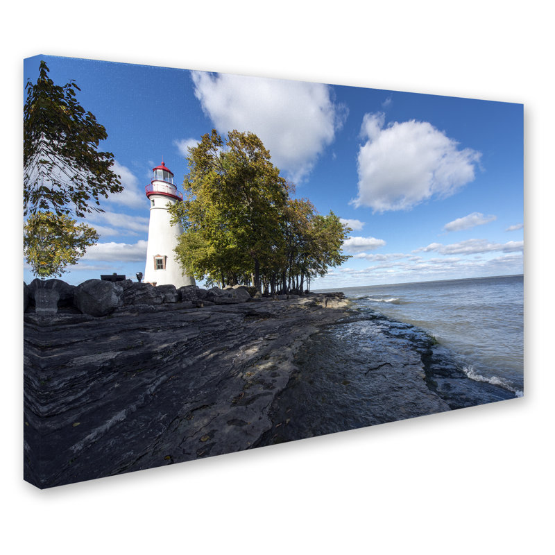 Reproduction de photo sur toile tendue Cattima «Marblehead Lighthouse Ohio» par Kurt Shaffer, H 22 po x l 32 po x P 2 po