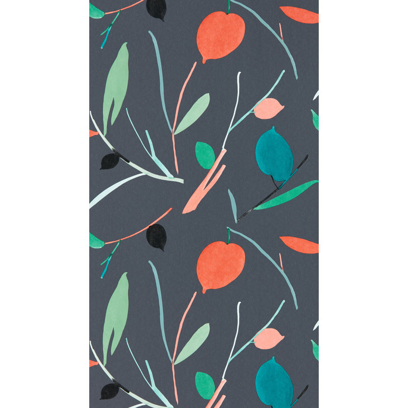 10.05m x 52cm Matte Wallpaper Roll, Pimento/Marine