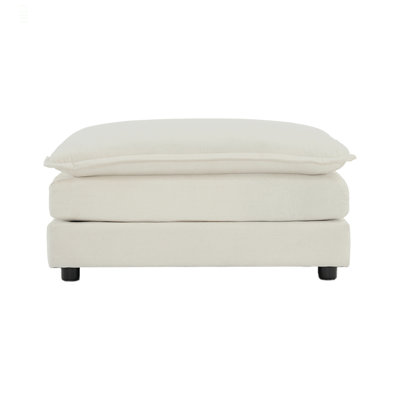 Repose-pieds en tissu chenille à combiner avec un canapé 2 places, un canapé 3 places et un canapé 4 places, chenille blanche
